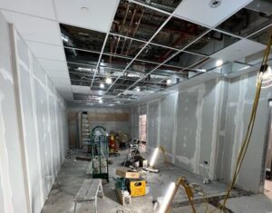 Staff break area during works